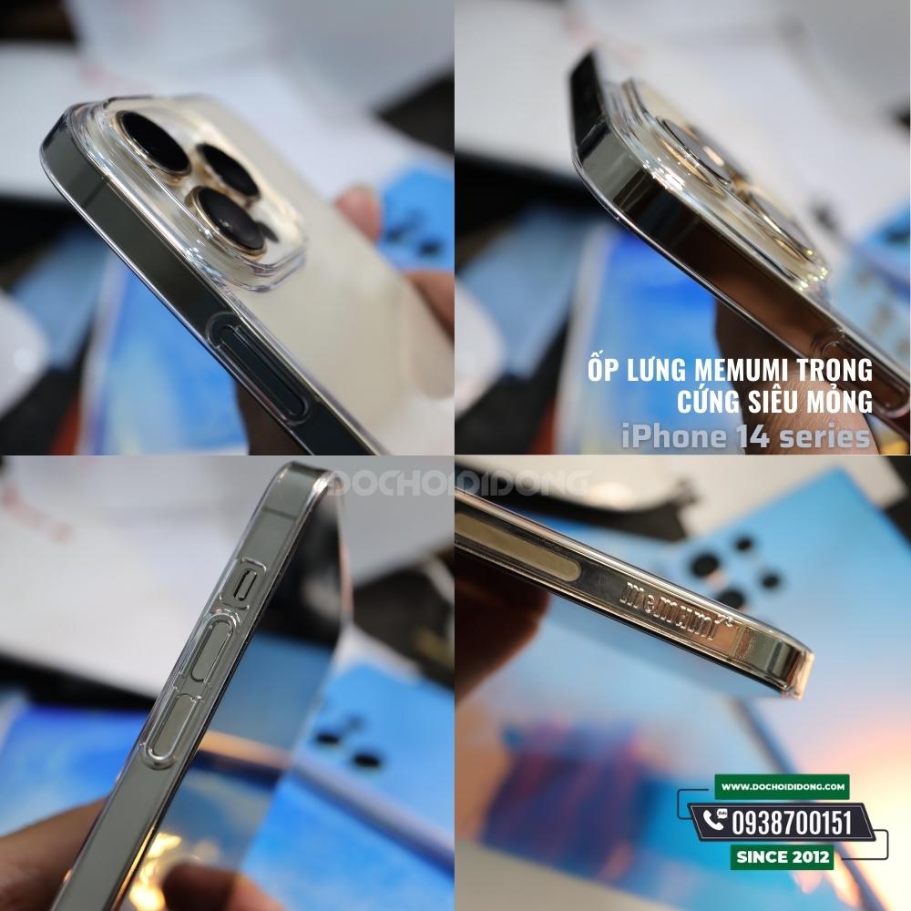 Ốp Lưng Cho IPhone 14 - 14 Plus - 14 Pro - 14 Pro Max Memumi Trong Cứng Siêu Mỏng