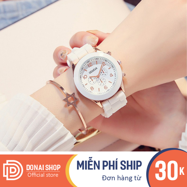Đồng hồ thời trang nữ GENEVA dây silicon mềm dẻo đeo êm tay, trẻ trung, hiện đại, nhiều màu dể dàng phối đồ DONAI.G143