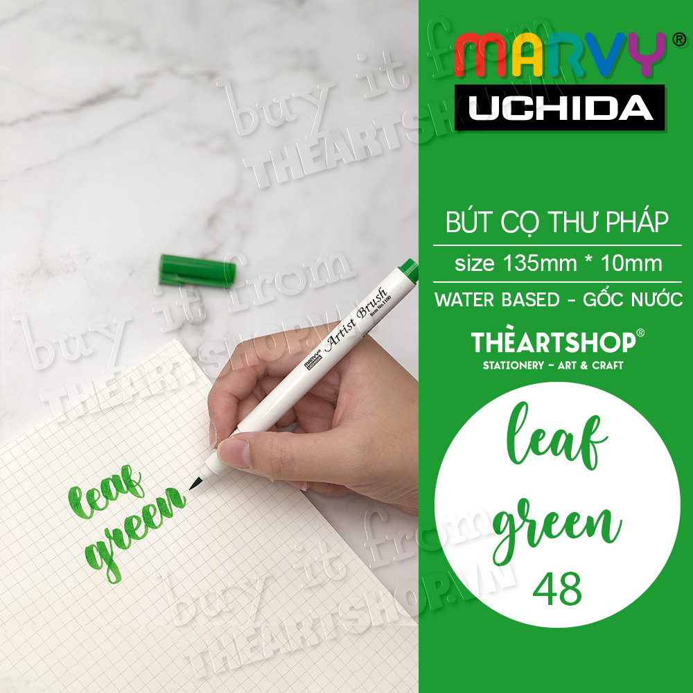 [THEARTSHOP] Bút cọ thư pháp màu nước MARVY Artist Brush - Green series
