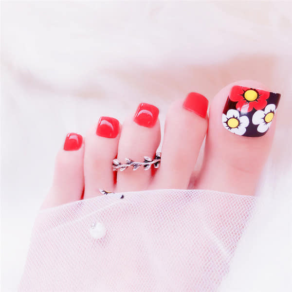 Bộ 24 Móng chân giả , nail giả C52 (kèm keo dán)