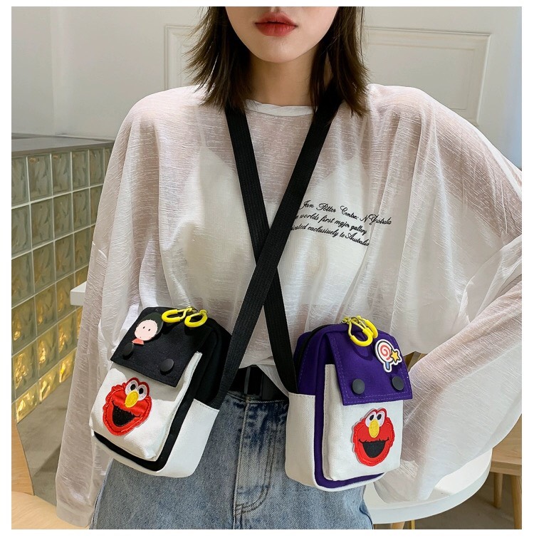 [HCM]Túi Đeo Chéo Hình Thú Angry Bird Form Đứng Hai Nút