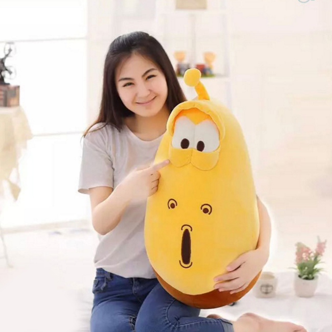 Gấu bông sâu lar-va dễ thương trong phim hoạt hình ấu trùng tinh nghịch, vải nhung mềm mịn cao cấp, an toàn