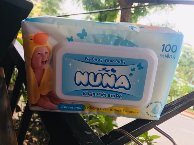 Khăn ướt NUNA ( 100 miếng ko mùi )