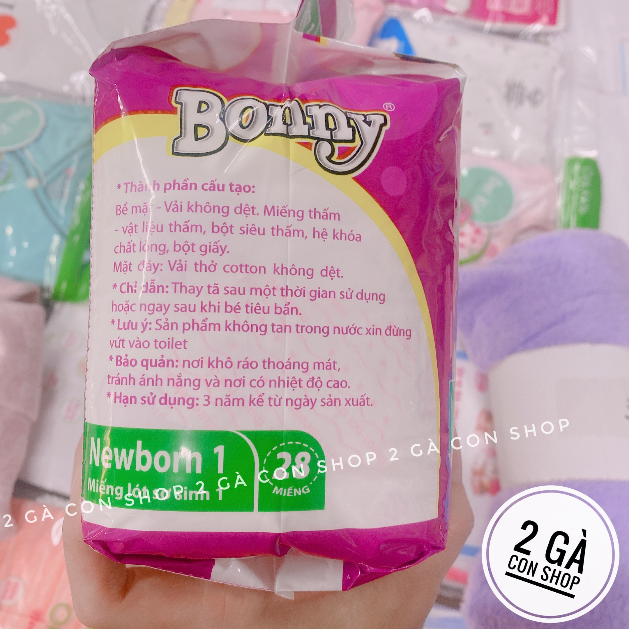 Miếng lót sơ sinh Bonny cho bé - bỉm sơ sinh