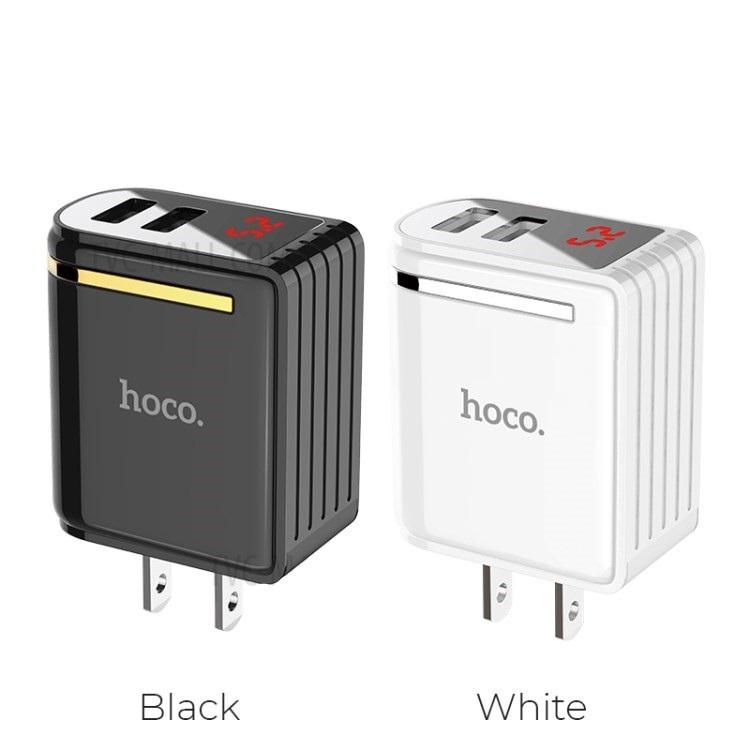 Củ Sạc Sạc Nhanh 2 Cổng Usb 12W Có Màn Hình Led Hoco C39