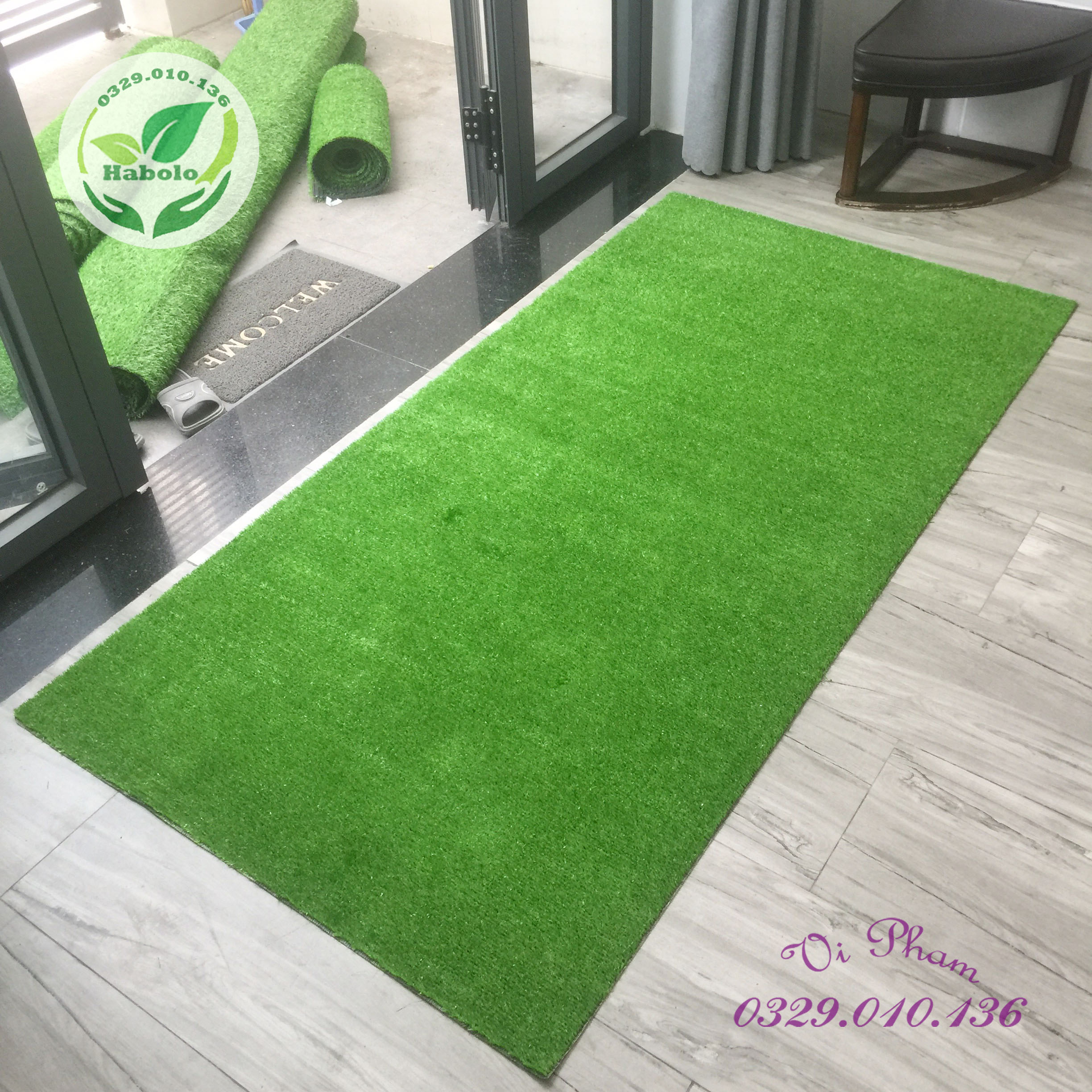 Thảm cỏ trang trí ban công chung cư kích thước [ 1m x 2m ]