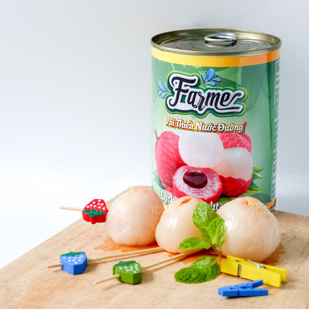 Vải thiều ngâm nước đường farme 560gr