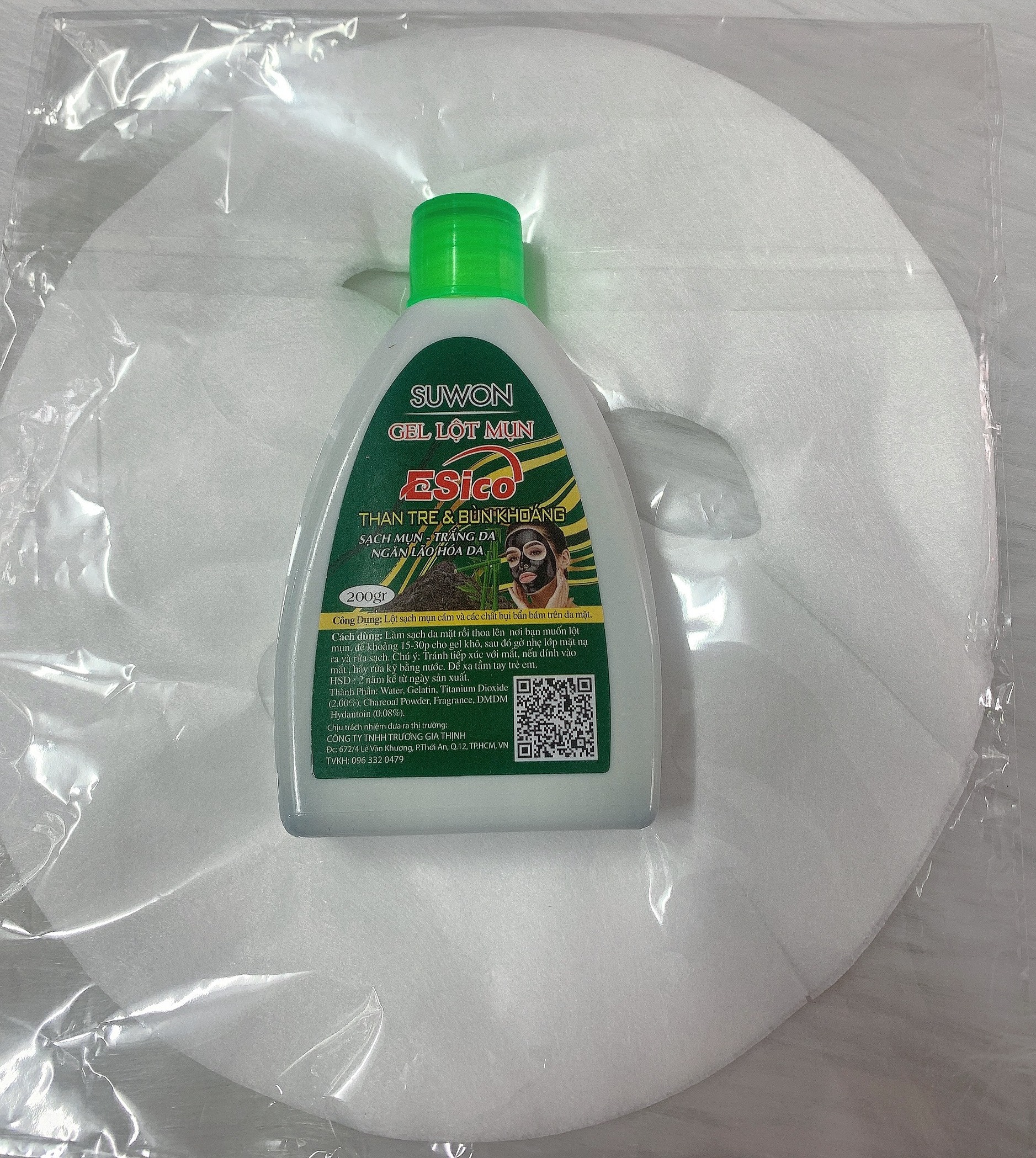 Combo gel lột mụn than hoạt tính esico 200g+ giấy