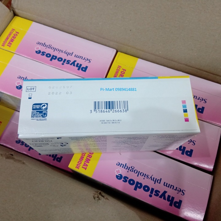 Nước muối sinh lý Pháp Physiodose (Tép Hồng) 40 x 5ml