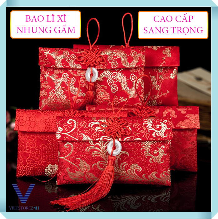 Bao Lì Xì Nhung Gấm Cao Cấp Sang Trọng