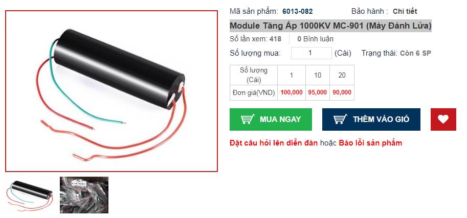 [HCM]Module Tăng Áp 1000KV MC-901 (Máy Đánh Lửa)