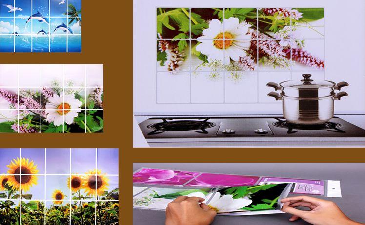 COMBO 2 MIẾNG DECAL DÁN BẾP CÁCH NHIỆT HOA VĂN ĐẸP