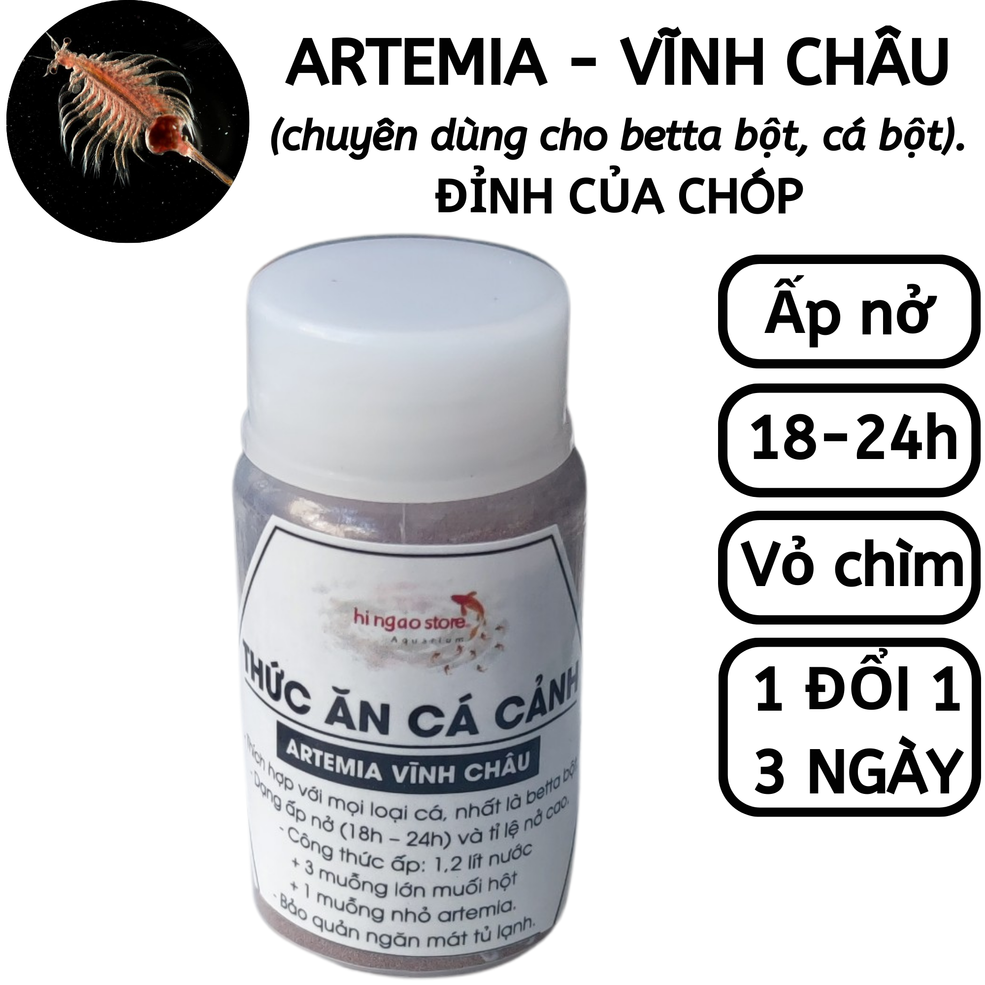 Artemia Vinh Chau egg with high growth rate - betta Caviar fish food and other types of caviar fish | Hingaostore.