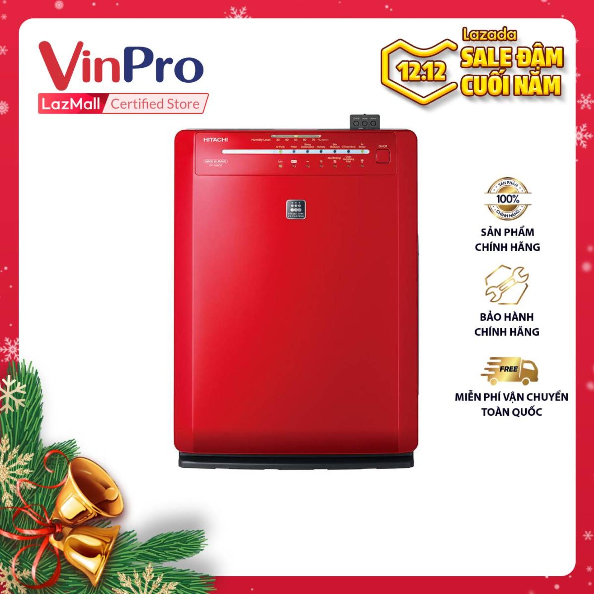 Bảng giá Máy lọc không khí Hitachi EP-A6000 240-RE - Hàng chính hãng - Dung tích 2.5 lít, công suất tạo ẩm 670ml/h, công suất tối đa 60W, cảm biến mùi độ ẩm và bụi
