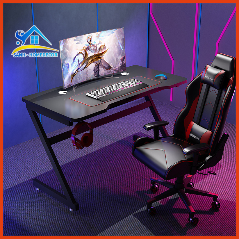Bàn gaming khuyết giữa chân K gỗ MFC An Cường/MDF Mộc Hoàng gia phủ Melamine, bàn chân chữ Z khung sắt sơn tĩnh điện chống gỉ, bàn game thủ, bàn học sinh, bàn làm việc giá rẻ
