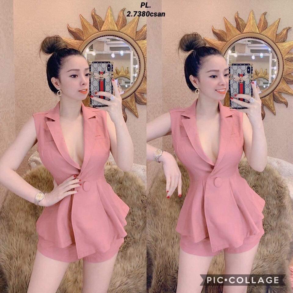 Sét áo vest peplum quần short