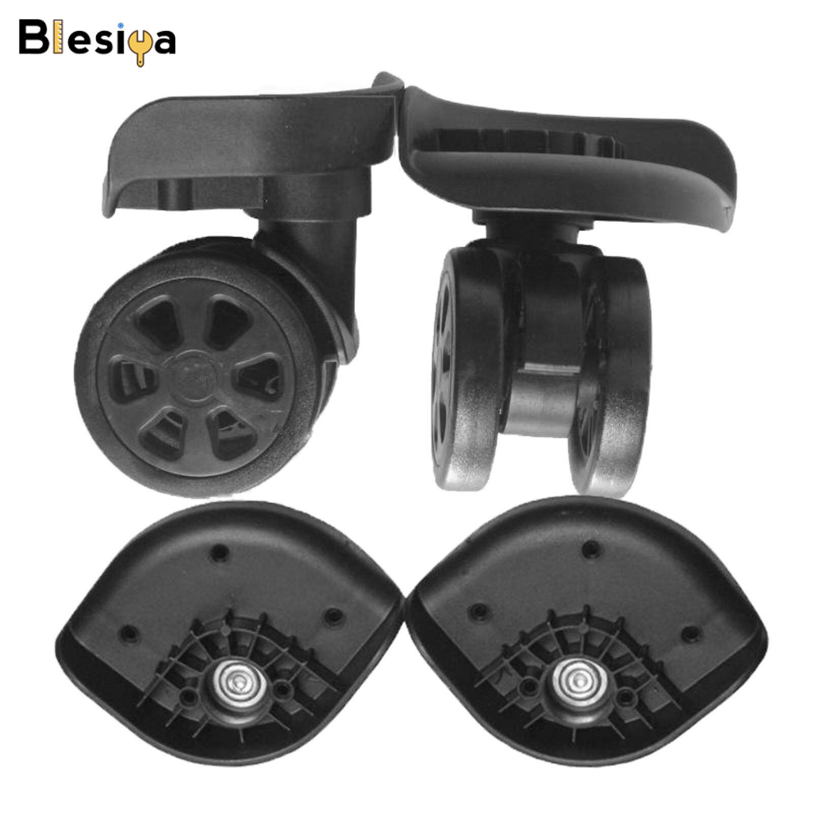 Blesiya 2 Pieces Replacement Luggage Suitcase Wheels Swivel Mute Casters Black