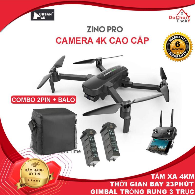 [ COMBO 2 PIN + BALO ] Flycam Hubsan Zino Pro camera 4k Gimbal trống rung 3 Trục thời gian bay 23 phút tầm xa lên đến 4Km - BẢO HÀNH 6 THÁNG