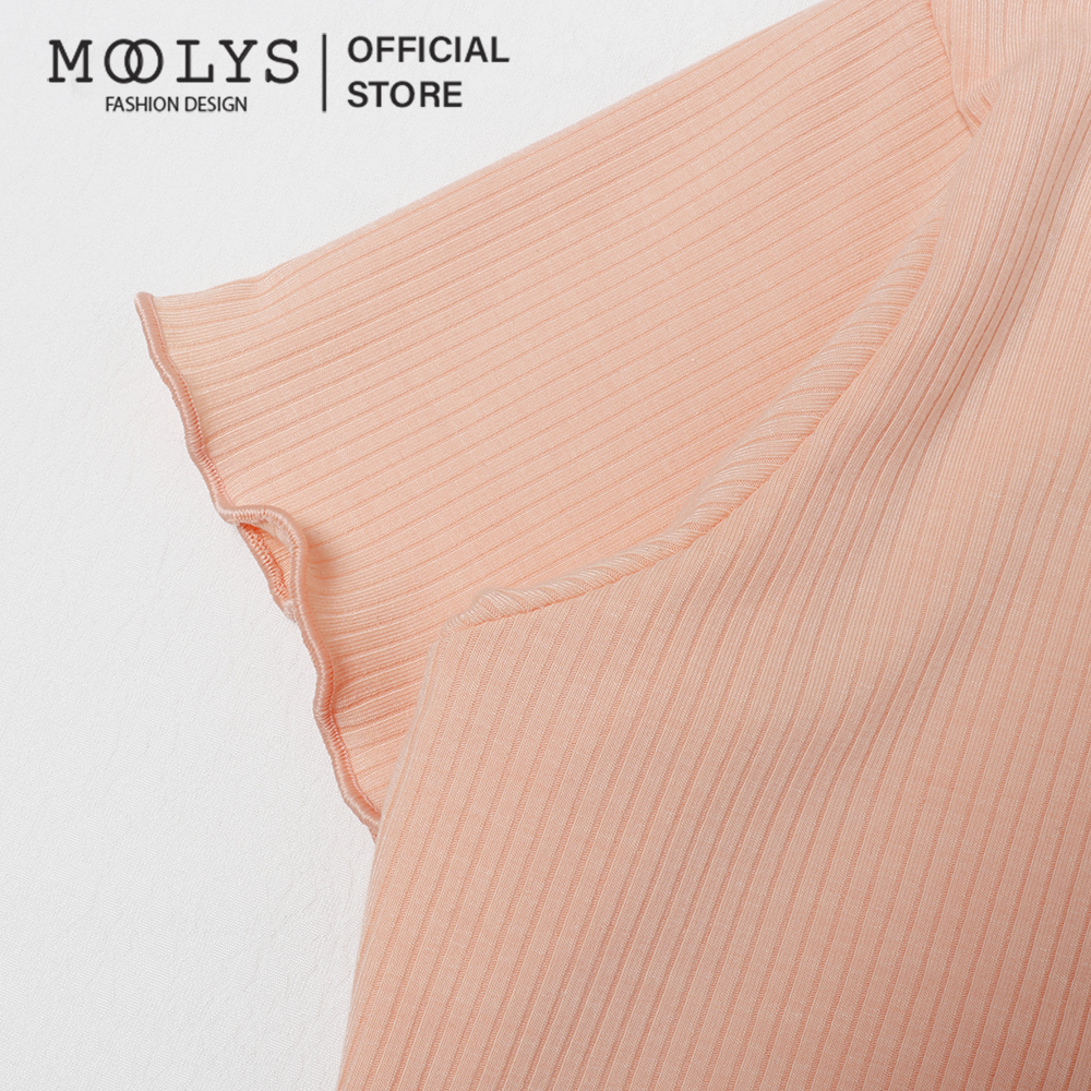 Áo crop top thun gân đơn giản Moolys MC010