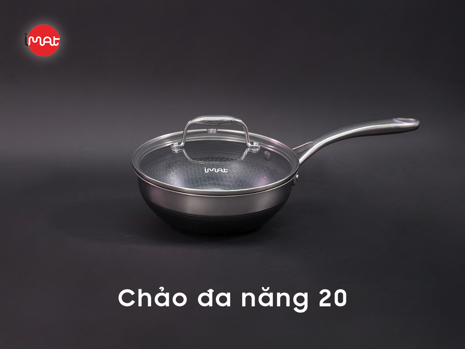 Chảo xào inox đa năng iMat Blackcube