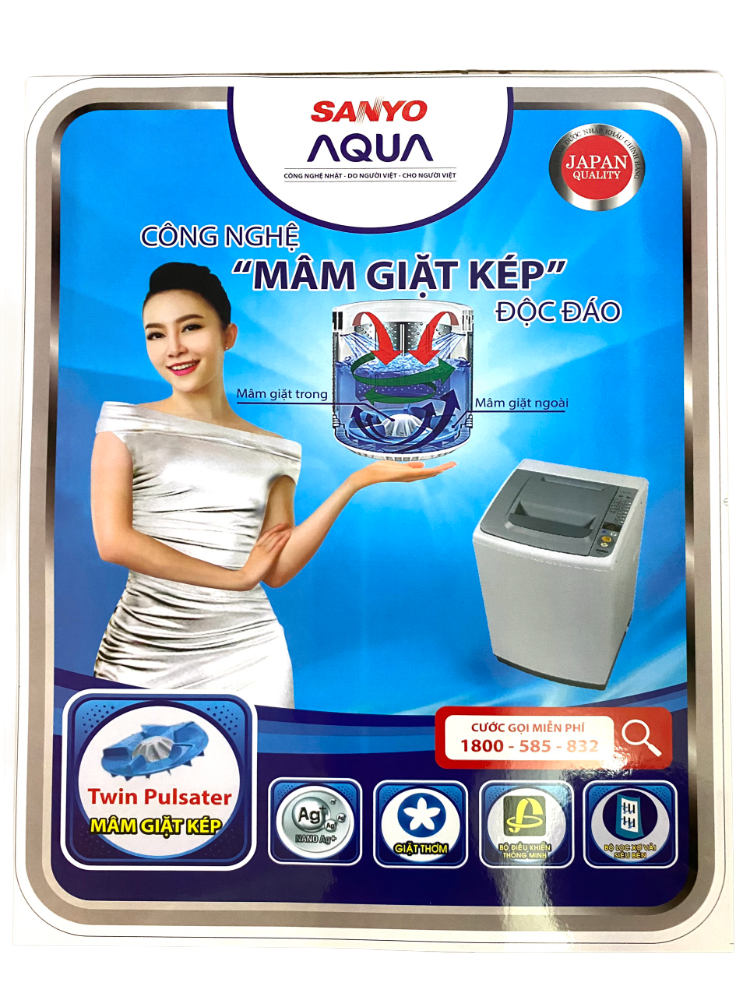 Tem dán máy giặt Sanyo Aqua chất lượng nhiều mẫu