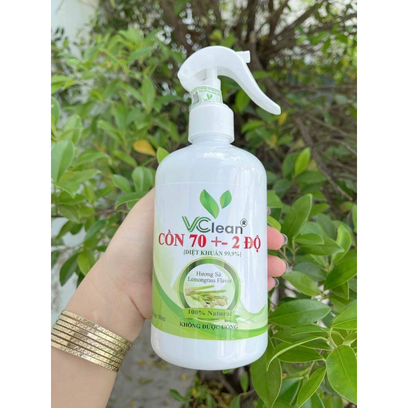 CỒN SÁT KHUẨN 70 ĐỘ VCLEAN HƯƠNG SẢ CHAI 100ML