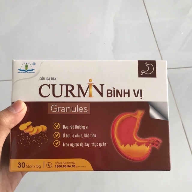 Cốm dạ dày Curmin Bình vị Cắt cơn đau dạ dày nhanh chóng hộp 30 gói