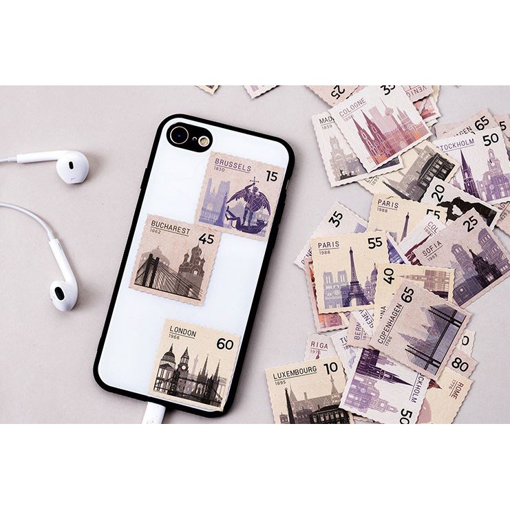 Bộ 45 Sticker Tem Thư Cổ Điển E55