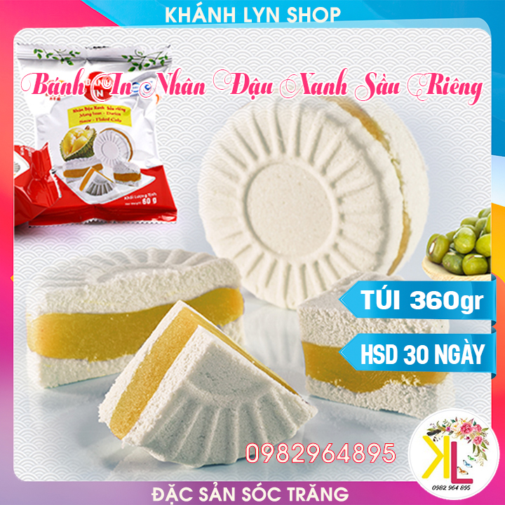 [HCM]BÁNH IN NHÂN ĐẬU XANH SẦU RIÊNG TÂN HUÊ VIÊN - TÚI 360GR (6 Cái) - Đồ ăn vặt NGON BỔ RẺ TỐT cho sức khỏe