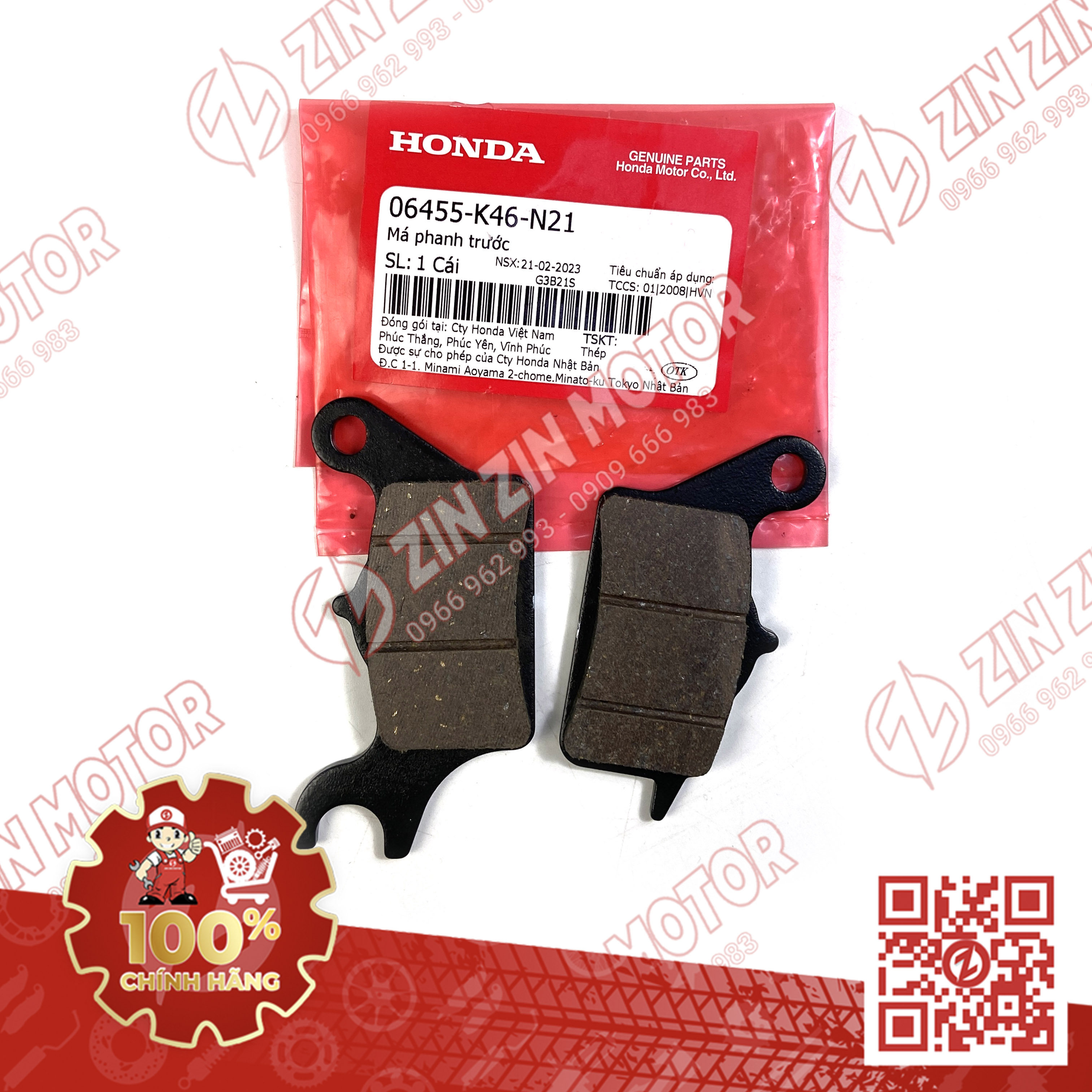 Má phanh bố thắng trước sau ab 160 2022+, air blade 150 2020+, airblade 125 2013 - 2023, lead 125, vision, vario 160 cbs