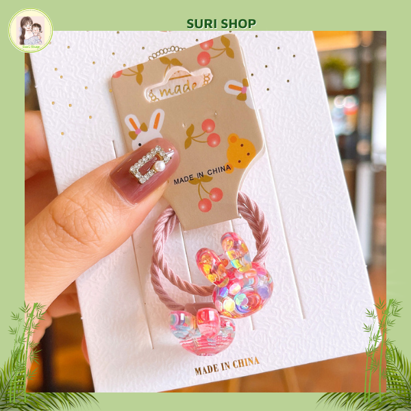 Set 2 Sợi Dây Cột Tóc Cho Bé Hình Động Vật Đáng Yêu Siêu Cute, cột tóc đẹp, cột tóc