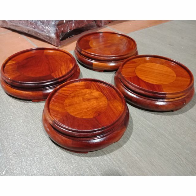Đế kê bát nhang gỗ hương 14 cm
