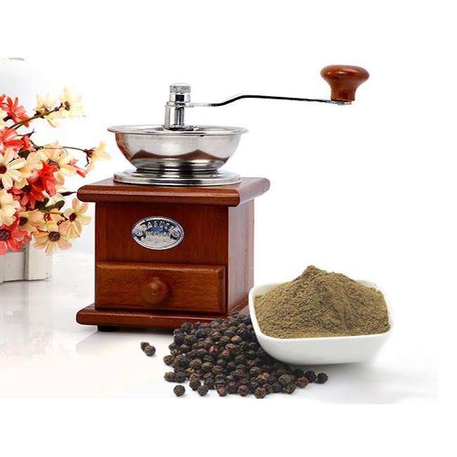 Cối Xay Tiêu, cafe, Gỗ VUÔNG Inox Chống GỈ Cao Cấp VIỆT NAM