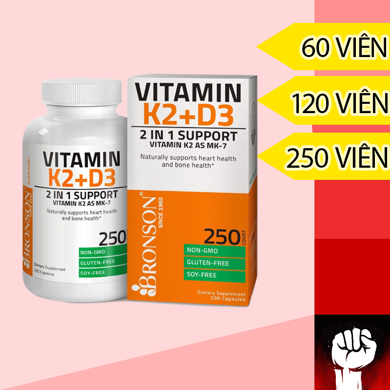 Bronson Vitamin K2 + D3 nhập Mỹ - VITAMIN D3 K2 Tăng Đề Kháng