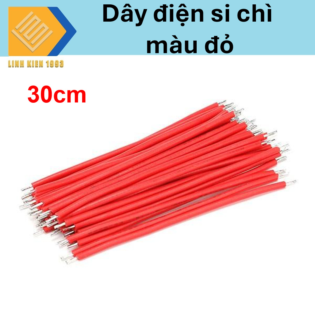 Dây điện si chì 30cm màu đỏ cắm test mạch điện