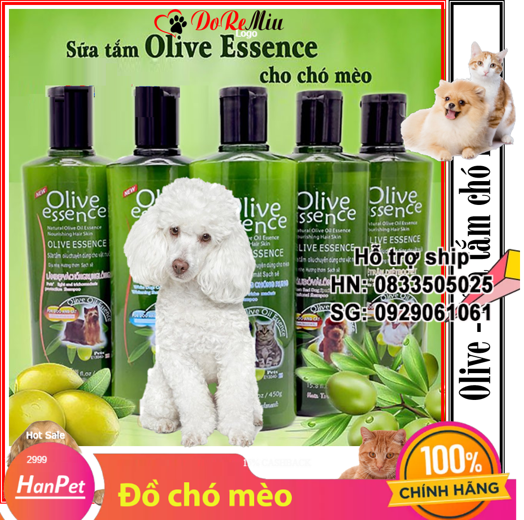 Hanpet Olive chó mèo 450ml - Sữa tắm cho chó loại dành riêng cho mèo