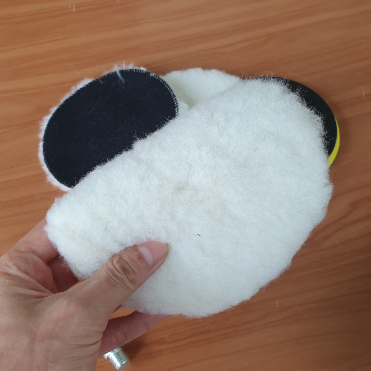 Bộ 2 phớt lông cừu đánh bóng xe máy 125mm loại cao cấp