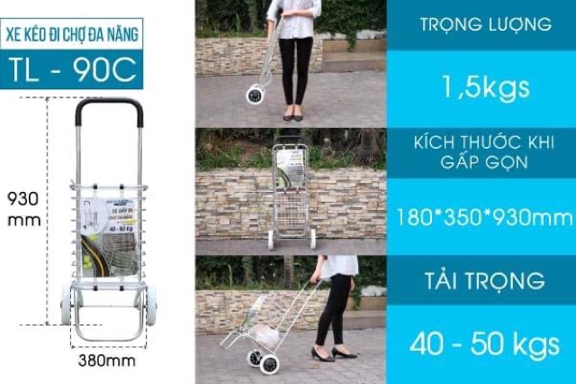 Xe Đẩy Inox Đi Chợ