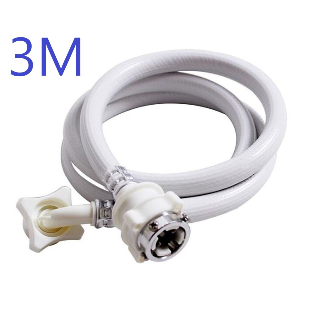 Dây cấp nước máy giặt 3m màu trắng dùng cho máy giặt lồng ngang và lồng đứng