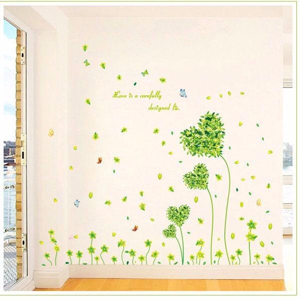 Decal dán  tường mẫu trái tim xanh