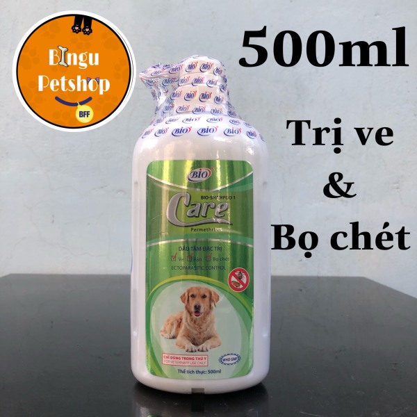 Sữa tắm ngăn ngừa ve rận bọ chét cho chó mèo - Bio Care 500ml