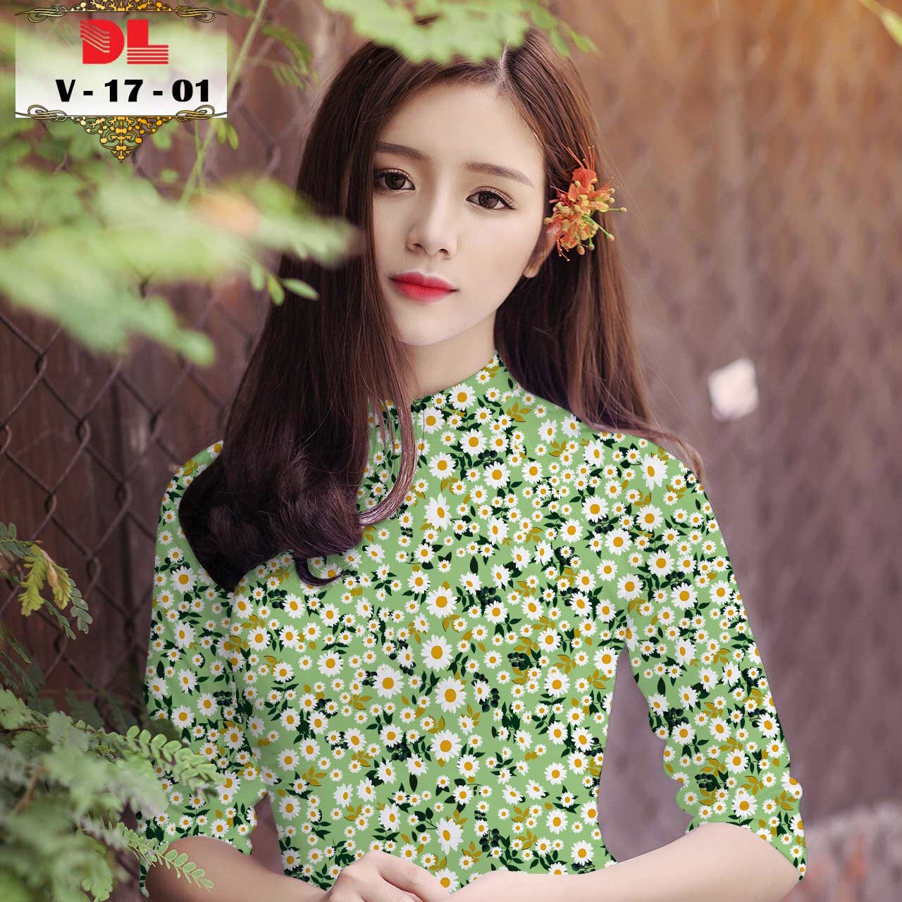 [HCM]Vải áo dài hoa cúc