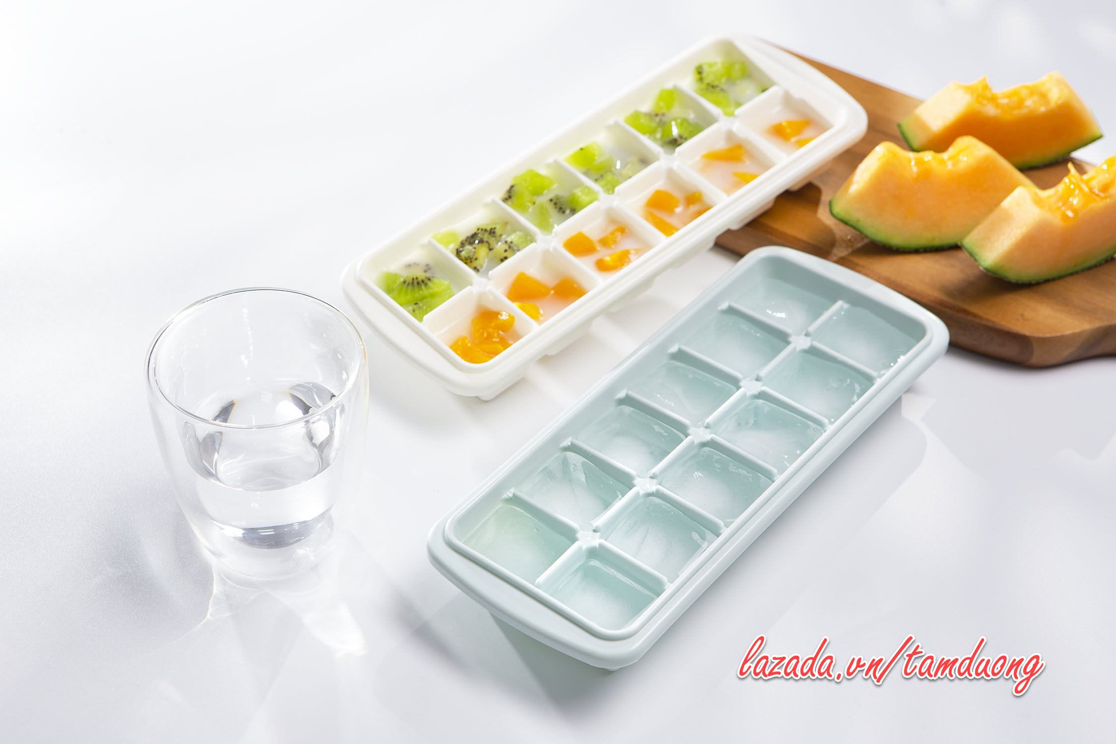 Khay đá vuông Inochi 12 viên (có thể làm đá, làm thạch, trữ đồ ăn dặm) [HCM-Giao hoả tốc 2h]