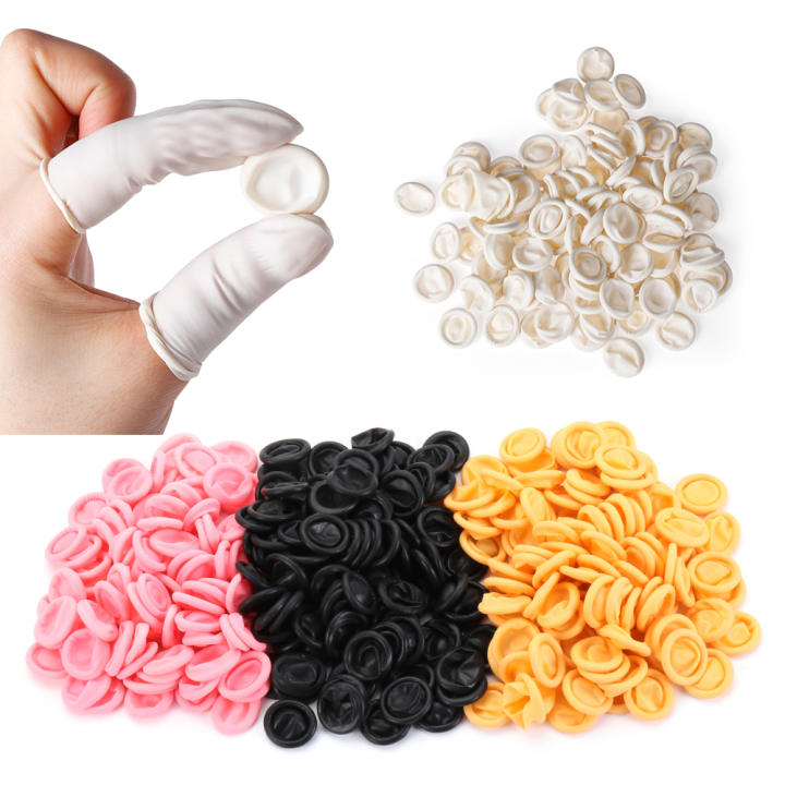 100PCS Cao Su Dùng Một Lần Trong Tầm Tay Bảo Vệ Găng Tay Găng Tay Cao Su, Vỏ Bọc Ngón Tay Dụng Cụ Vệ Sinh Nhà Bếp Chống Tĩnh Điện Chống Trượt
