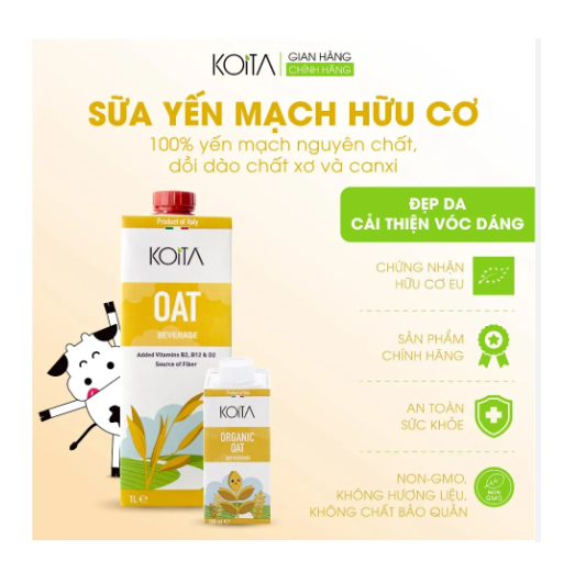 Sữa yến mạch hữu cơ Koita 200ml