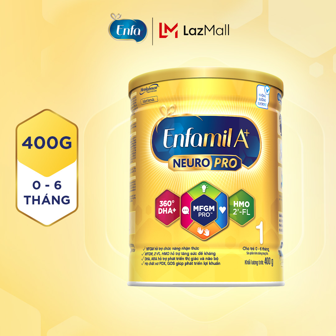 Sữa bột enfamil a+ neuropro 1 vị thanh mát với dưỡng chất dha & mfgm cho trẻ từ 0 – 6 tháng tuổi– 400g