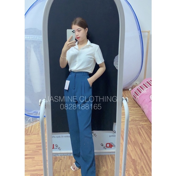 Quần suông lụa trượt chất đẹp 104cm siêu hack chân