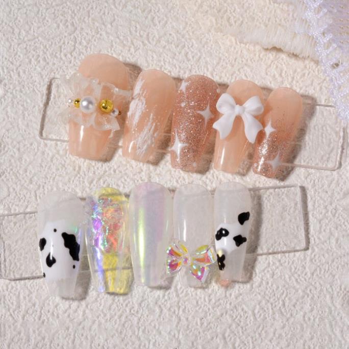 Charm nail nơ, set charm nail nơ mix trang trí móng