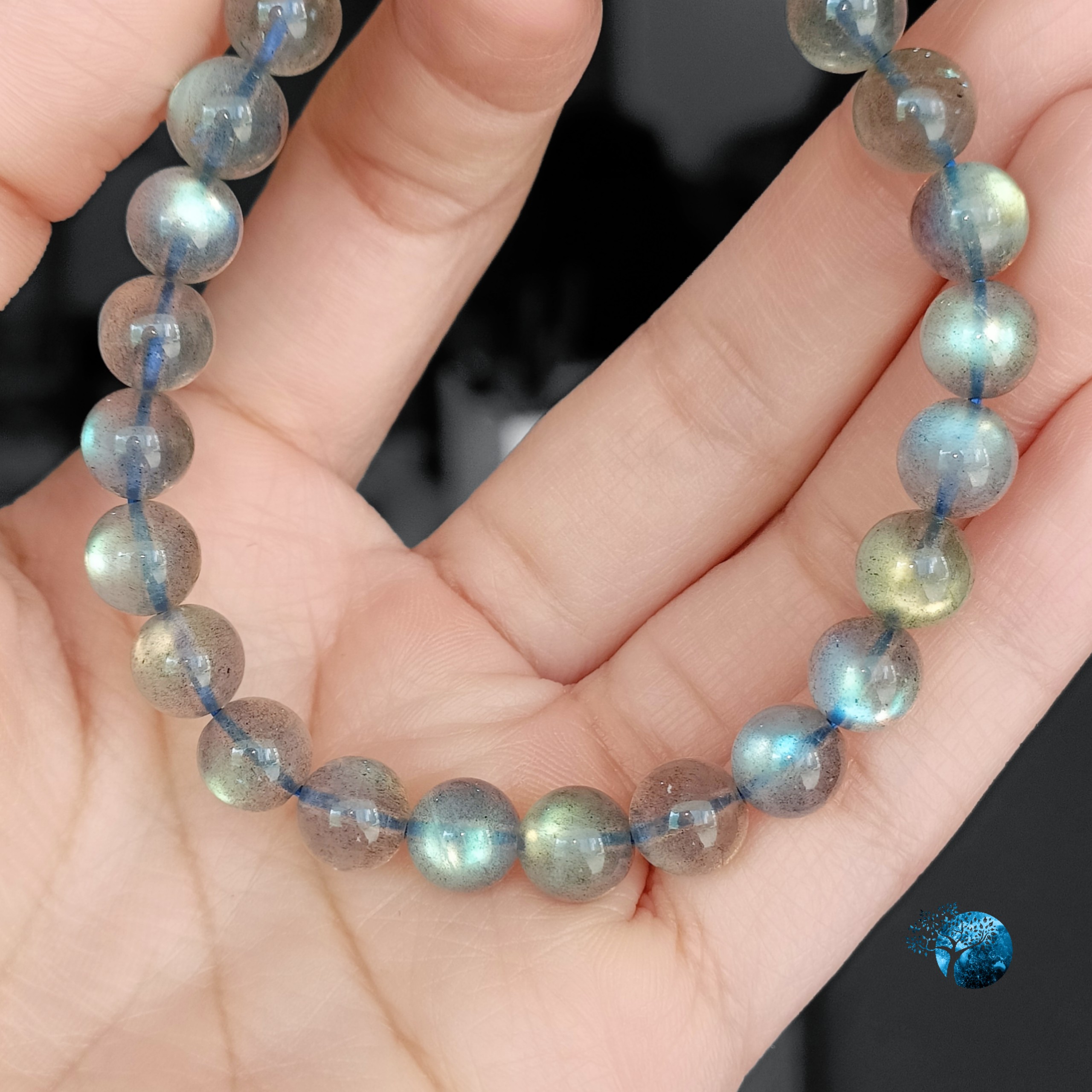 Vòng tay đá hắc nguyệt quang 7.5mm