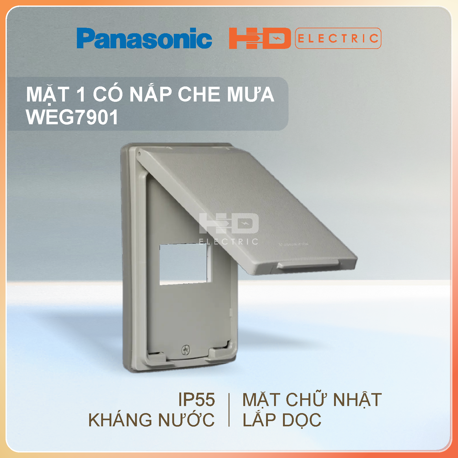 Mặt có nắp che cho 1 2 3 thiết bị Panasonic WEG7901 WEG7902 WEG7903 lắp dọc
